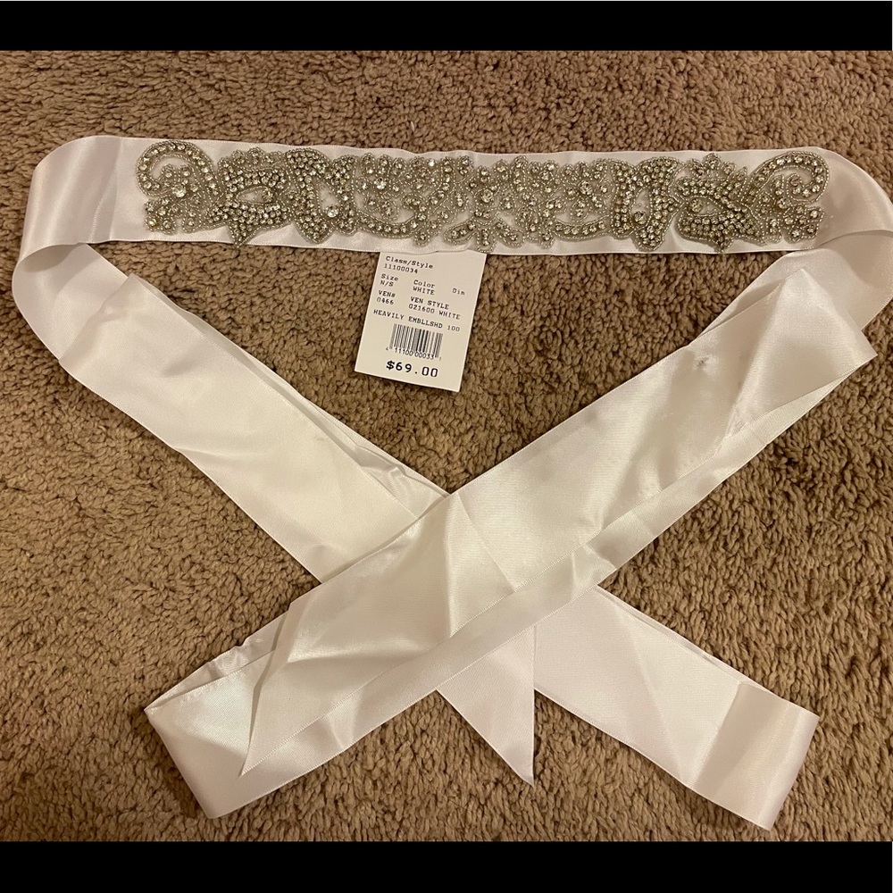 David’s Bridal White Sash